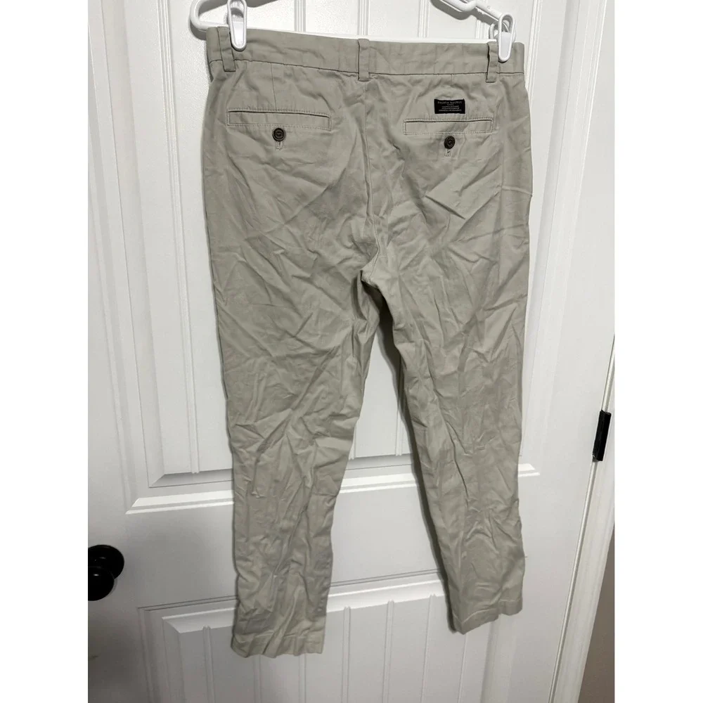 Banana Republic Aiden Chino Mens 32x30 Tan Khaki Slim Fit Flat Front Pants